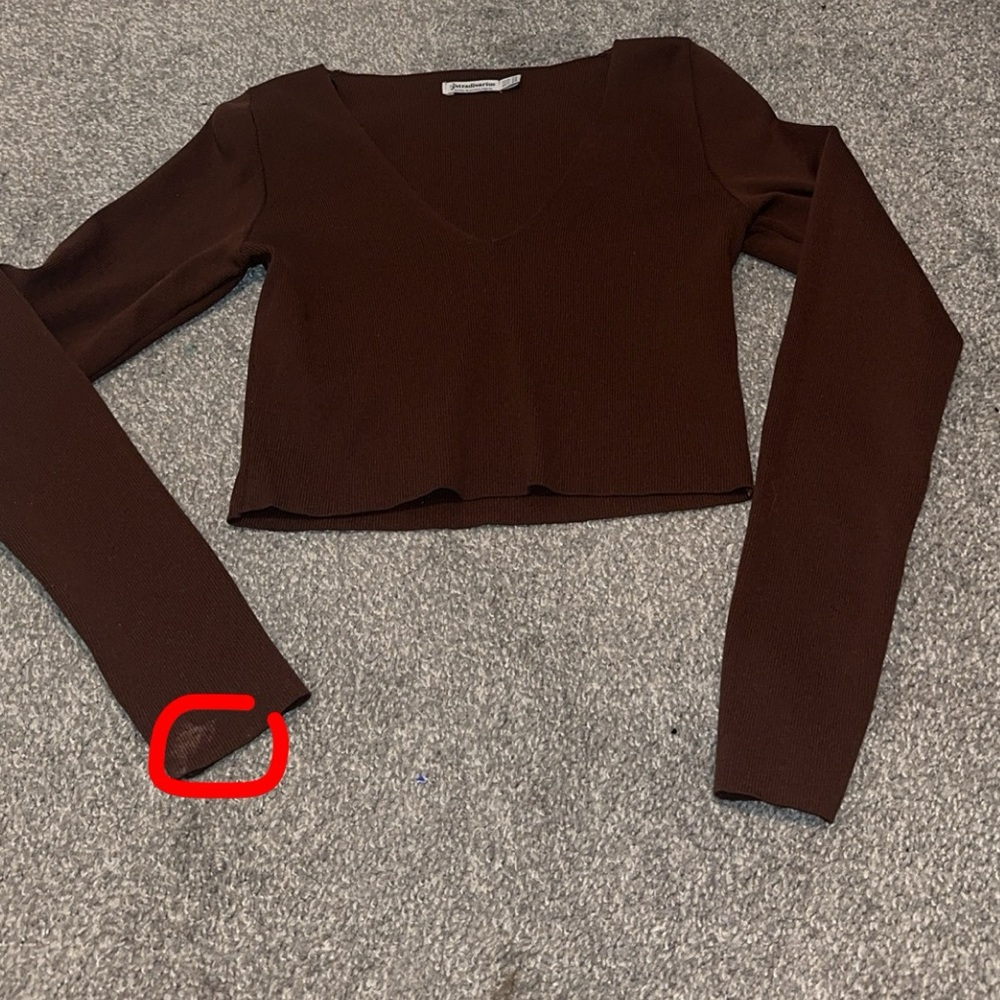Brown Stradivarius long sleeve top size Xs